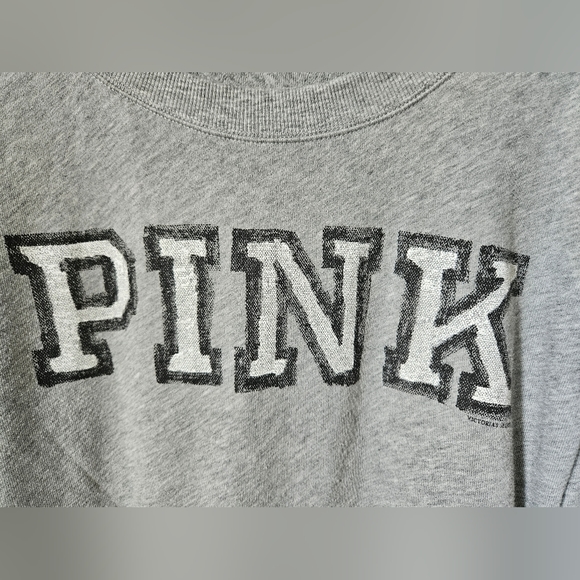 Pink Victoria's Secret Long Sleeve Kangaroo Sweater Small size Grey Relax Cozy S - Picture 5 of 8